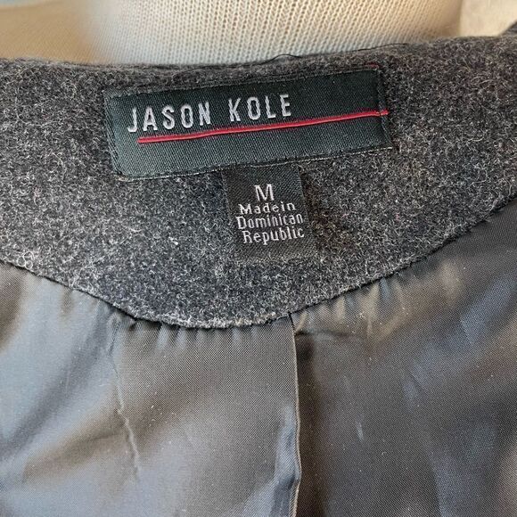 Jason Kole Wool Blend Hooded Pea Coat Size M EUC - Picture 6 of 7